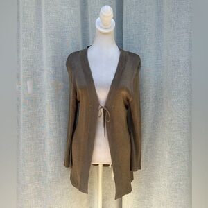 ILEENgirl design by Ashley silky viscose ribbed knit gold tone  cardigan